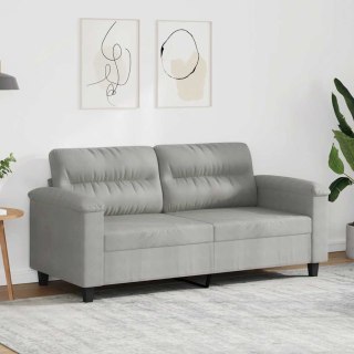 Sofa 2-osobowa, jasnoszary, 140 cm, tapicerowana mikrofibrą