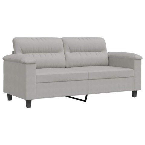 Sofa 2-osobowa, jasnoszary, 140 cm, tapicerowana mikrofibrą