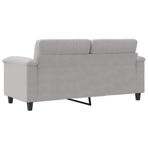 Sofa 2-osobowa, jasnoszary, 140 cm, tapicerowana mikrofibrą