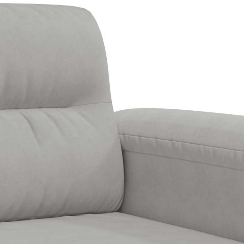 Sofa 2-osobowa, jasnoszary, 140 cm, tapicerowana mikrofibrą