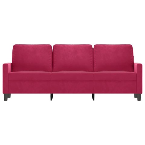 Sofa 3-osobowa, winna czerwień, 180 cm, obita aksamitem