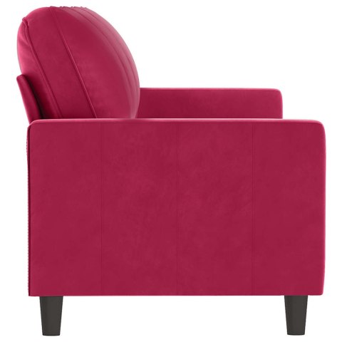 Sofa 3-osobowa, winna czerwień, 180 cm, obita aksamitem