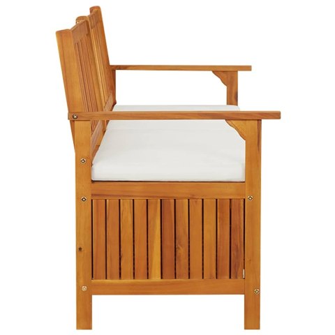 Ławka ze schowkiem i poduszką, 170 cm, drewno akacjowe