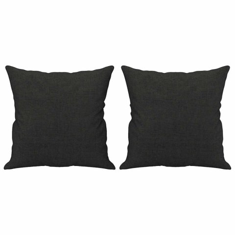 3-osobowa sofa z poduszkami, czarna, 180 cm, tkanina
