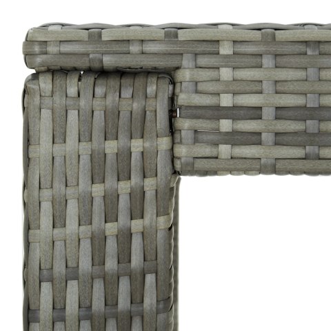 5-cz. zestaw mebli barowych z poduszkami, rattan PE, szary