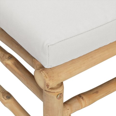 7-cz. zestaw mebli do ogrodu, jasnoszare poduszki, bambus