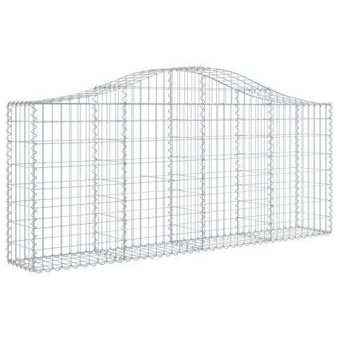 Kosze gabionowe, 11 szt, 200x30x80/100 cm, galwanizowane żelazo