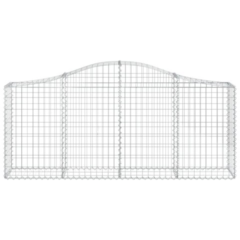 Kosze gabionowe, 11 szt, 200x30x80/100 cm, galwanizowane żelazo