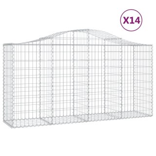 Kosze gabionowe, 14 szt, 200x50x100/120cm, galwanizowane żelazo