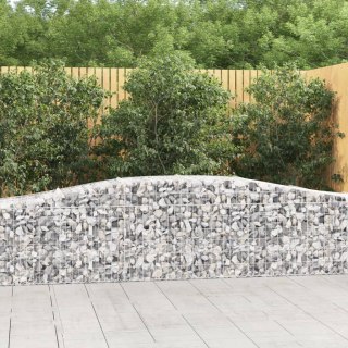 Kosze gabionowe, 7 szt, 400x50x60/80 cm, galwanizowane żelazo