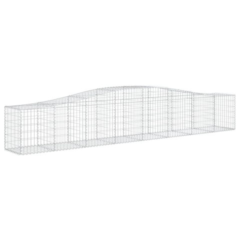 Kosze gabionowe, 7 szt, 400x50x60/80 cm, galwanizowane żelazo