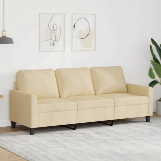 3-osobowa sofa, kremowa, 180 cm, tapicerowana tkaniną