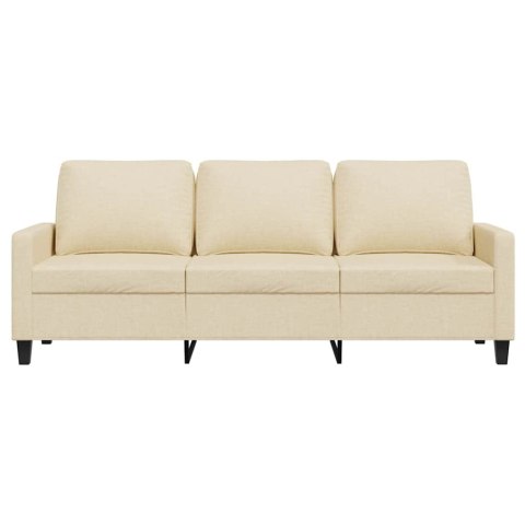 3-osobowa sofa, kremowa, 180 cm, tapicerowana tkaniną