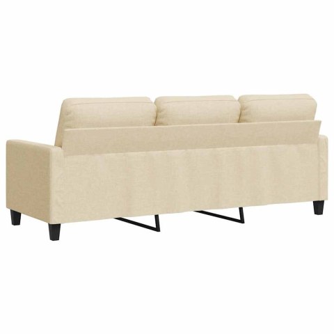 3-osobowa sofa, kremowa, 180 cm, tapicerowana tkaniną