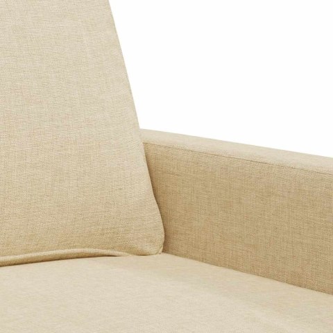 3-osobowa sofa, kremowa, 180 cm, tapicerowana tkaniną