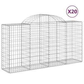 Kosze gabionowe, 20 szt, 200x50x100/120cm, galwanizowane żelazo