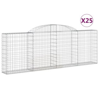Kosze gabionowe, 25 szt, 300x30x100/120cm, galwanizowane żelazo