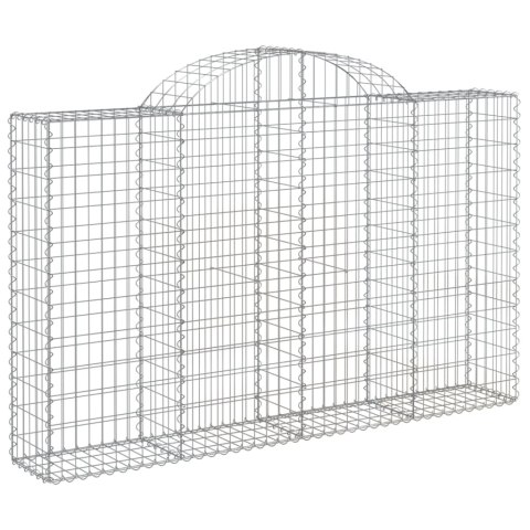 Kosze gabionowe, 5 szt, 200x30x120/140 cm, galwanizowane żelazo