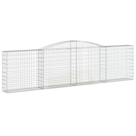 Kosze gabionowe, 7 szt, 400x30x100/120 cm, galwanizowane żelazo