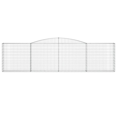 Kosze gabionowe, 7 szt, 400x30x100/120 cm, galwanizowane żelazo