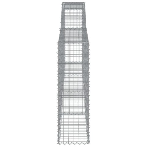 Kosze gabionowe, 7 szt, 400x30x100/120 cm, galwanizowane żelazo