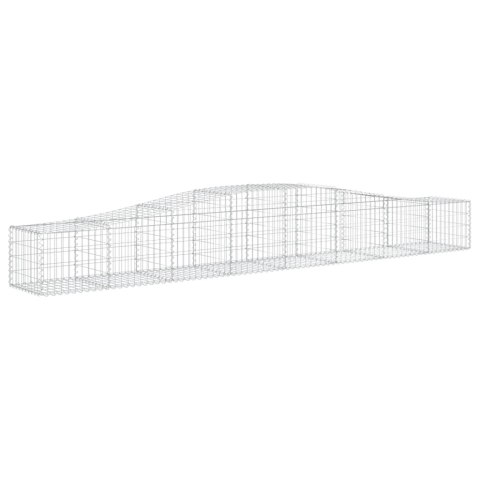 Kosze gabionowe, 8 szt, 400x50x40/60 cm, galwanizowane żelazo