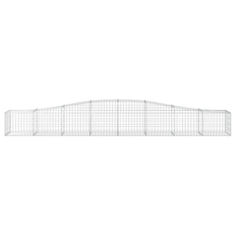 Kosze gabionowe, 8 szt, 400x50x40/60 cm, galwanizowane żelazo