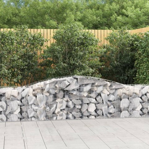 Kosze gabionowe, 8 szt, 400x50x60/80 cm, galwanizowane żelazo