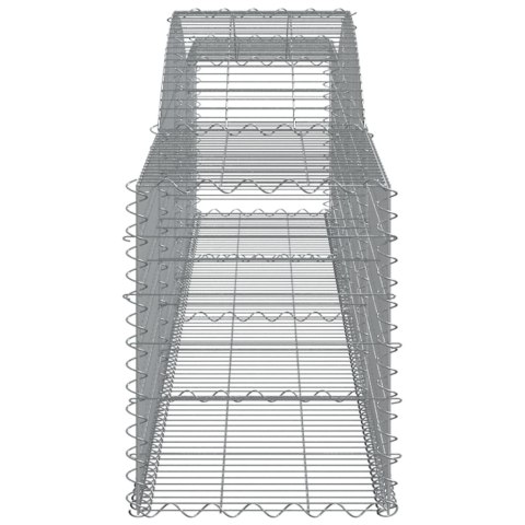 Kosze gabionowe, 8 szt, 400x50x60/80 cm, galwanizowane żelazo