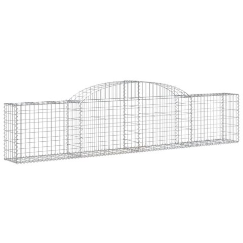 Kosze gabionowe, 9 szt., 300x30x60/80 cm, galwanizowane żelazo