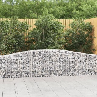 Kosze gabionowe, 9 szt, 400x30x60/80 cm, galwanizowane żelazo