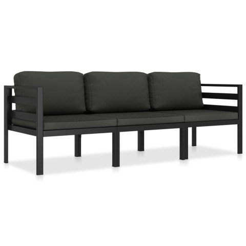 3-cz. zestaw wypoczynkowy, poduszki, aluminium, antracyt