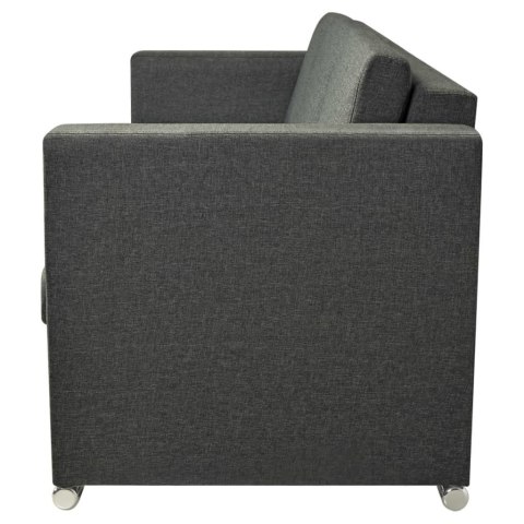 3-osobowa sofa tapicerowana tkaniną, ciemnoszara