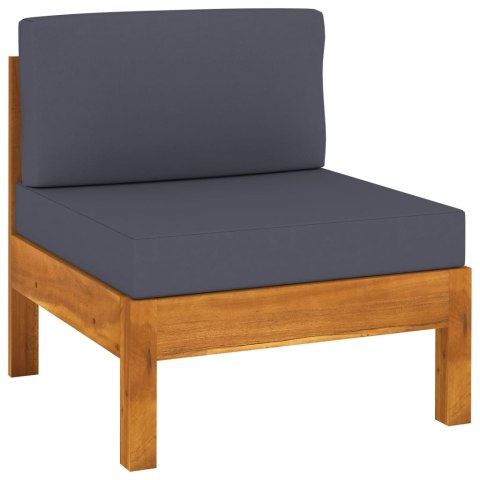 4-osobowa sofa ogrodowa z ciemnoszarymi poduszkami, akacja