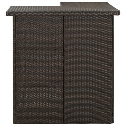 8-cz. zestaw barowy do ogrodu, z poduszkami, rattan PE, brązowy