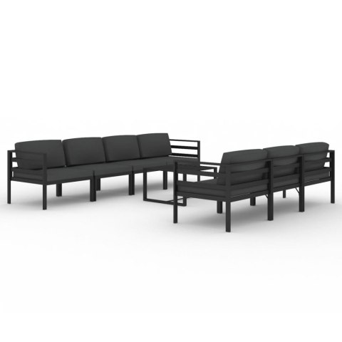 8-cz. zestaw mebli ogrodowych, poduszki, aluminium, antracyt