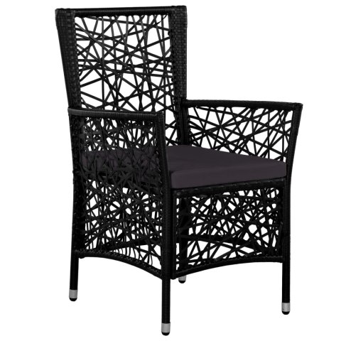7-cz. zestaw mebli ogrodowych, rattan PE, czarny