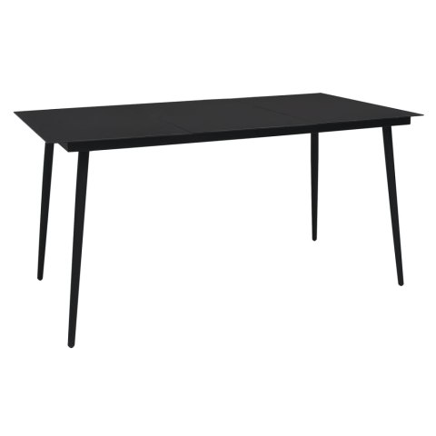 9-częściowy zestaw mebli ogrodowych, czarny, rattan PVC