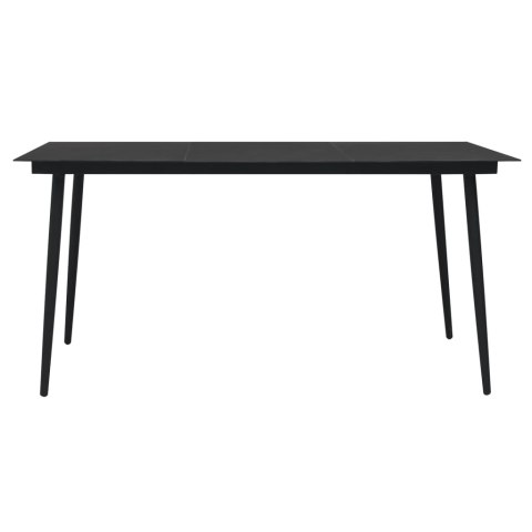 9-częściowy zestaw mebli ogrodowych, czarny, rattan PVC