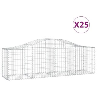 Kosze gabionowe, 25 szt, 200x50x60/80 cm, galwanizowane żelazo