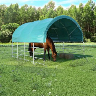 Namiot dla bydła, PVC, 3,7 x 3,7 m, zielony