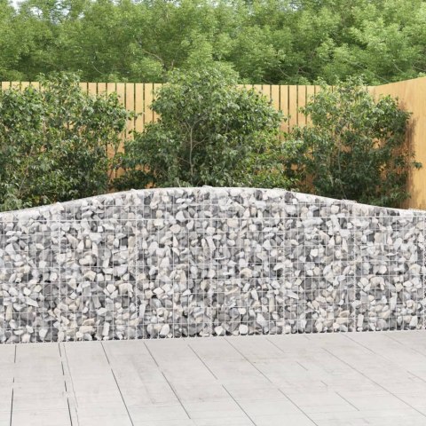 Kosze gabionowe, 15 szt, 400x30x80/100 cm, galwanizowane żelazo