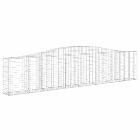 Kosze gabionowe, 15 szt, 400x30x80/100 cm, galwanizowane żelazo