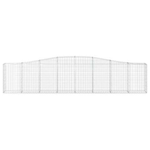 Kosze gabionowe, 15 szt, 400x30x80/100 cm, galwanizowane żelazo