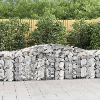 Kosze gabionowe, 4 szt, 400x50x80/100 cm, galwanizowane żelazo