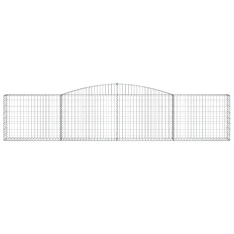 Kosze gabionowe, 5 szt, 400x30x80/100 cm, galwanizowane żelazo