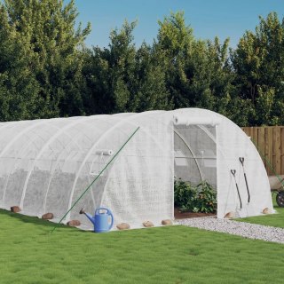 Szklarnia ze stalową ramą, biała, 32 m², 8x4x2 m