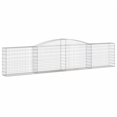 Kosze gabionowe, 10 szt, 400x30x80/100 cm, galwanizowane żelazo