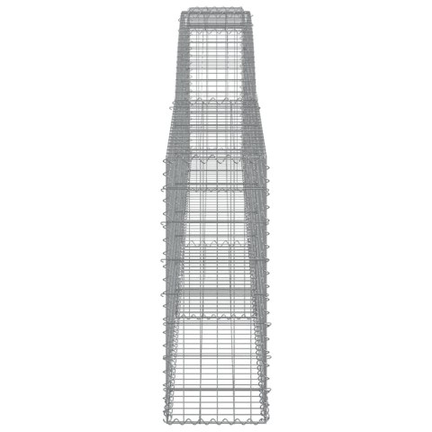 Kosze gabionowe, 10 szt, 400x30x80/100 cm, galwanizowane żelazo
