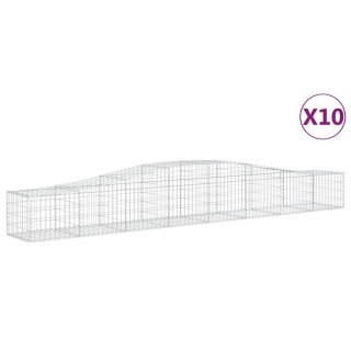 Kosze gabionowe, 10 szt, 400x50x40/60 cm, galwanizowane żelazo